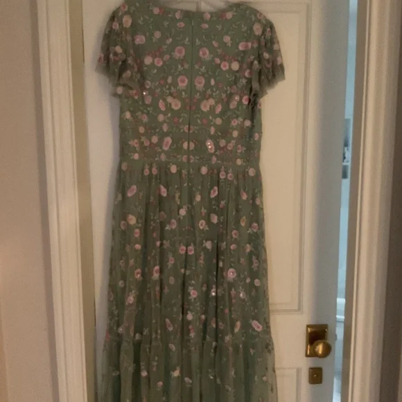 Mac Duggal Green Embroidered Midi Dress - Picture 5 of 12